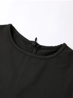 Letter Pattern Crew Neck Bodycon Jumpsuits -Bambam Clothing Shop P 20240111124009093 704