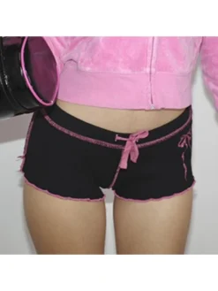 Bow Low Rise Micro-mini Shorts -Bambam Clothing Shop P 20240111140459296 568