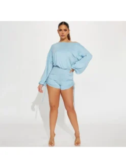 Lace Up Boat Neck Fitted Rompers