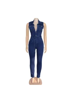 Sleeveless Denim High Rise Bodycon Jumpsuits -Bambam Clothing Shop P 20240223093504506 282
