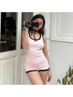 Bow Colorblock Sleeveless Rompers -Bambam Clothing Shop P 20240227101519268 126