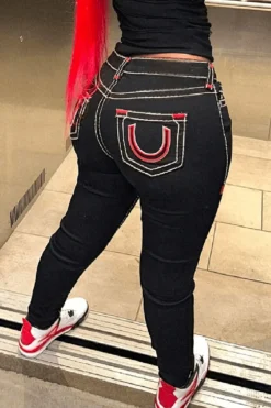 Logo Pocket Stitch Denim Jeans