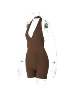 Halter Ruched Backless Rompers -Bambam Clothing Shop P 20240312095546962 164