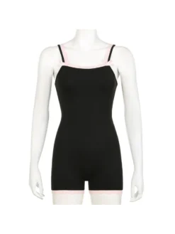 Bow Colorblock Patchwork Bodycon Rompers -Bambam Clothing Shop P 20240313092011249 955