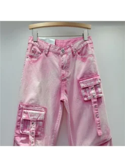 Ruched Cargo Pocket Denim Flared Jeans -Bambam Clothing Shop P 20240313160503395 832