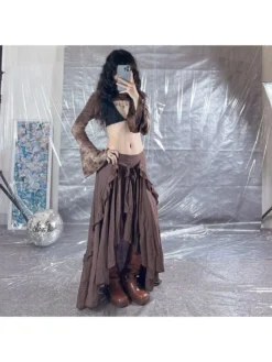 Irregular Stringy Selvedge High Rise Skirts -Bambam Clothing Shop P 20240314084013814 979