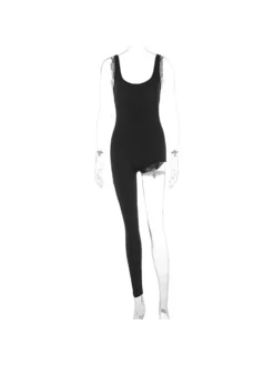 Irregular Black Skinny Backless Jumpsuits -Bambam Clothing Shop P 20240314113516683 700