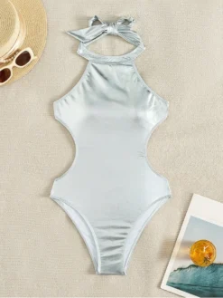 Metallic Hollow Out Bodycon One-Pieces -Bambam Clothing Shop P 20240315191003609 336