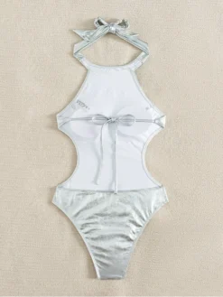 Metallic Hollow Out Bodycon One-Pieces -Bambam Clothing Shop P 20240315191004602 747