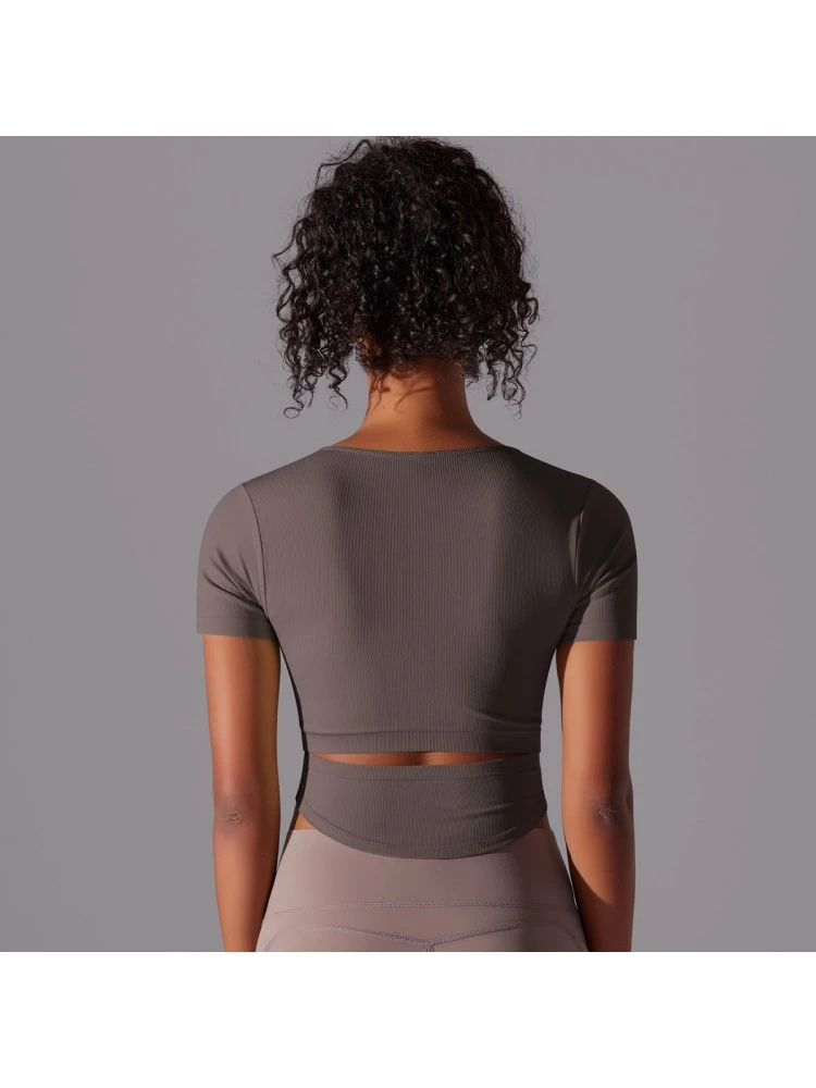 Hollow Out Pullover Sporty Yoga Top 3 Hollow Out Pullover Sporty Yoga Top - Image 3