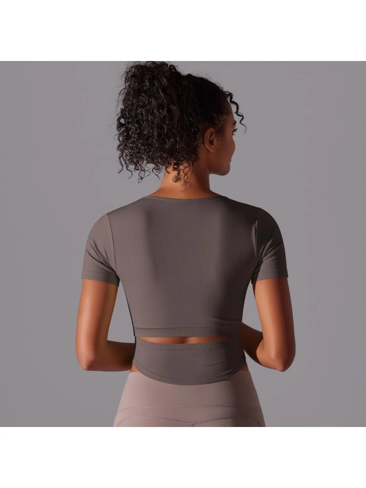 Hollow Out Pullover Sporty Yoga Top 4 Hollow Out Pullover Sporty Yoga Top - Image 4