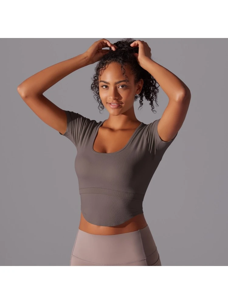 Hollow Out Pullover Sporty Yoga Top 11 Hollow Out Pullover Sporty Yoga Top - Image 11