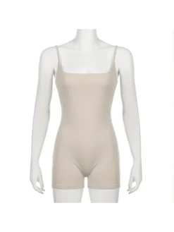 Patchwork Spaghetti Straps Bodycon Rompers -Bambam Clothing Shop P 20240401110817891 143