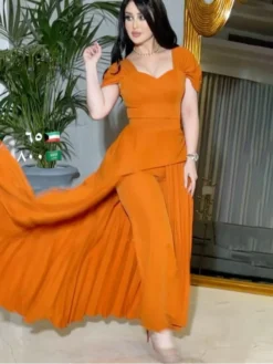 Pleated Patchwork Short Sleeve Jumpsuits -Bambam Clothing Shop P 20240408164011969 210