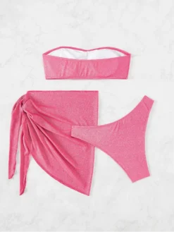 Fluffy Solid Color Cropped 3 PC Bikinis Sets -Bambam Clothing Shop P 20240409140505611 296