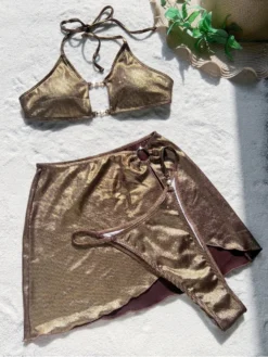 Metallic High Rise Backless Bikinis 2PC Sets -Bambam Clothing Shop P 20240409145004937 704
