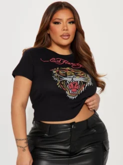 Tiger Heart Rhinestone Cropped Tee -Bambam Clothing Shop P 20240409153616820 685