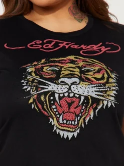 Tiger Heart Rhinestone Cropped Tee -Bambam Clothing Shop P 20240409153659728 207