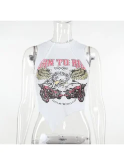 Letter Round Neck Bodycon Tanks Top -Bambam Clothing Shop P 20240411091817885 368