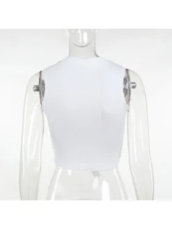 Letter Round Neck Bodycon Tanks Top -Bambam Clothing Shop P 20240411091818783 467