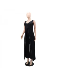 Patchwork High Rise Straight Jumpsuits -Bambam Clothing Shop P 20240418141505084 683