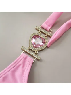 Rhinestone Halter Neck Backless Bikinis Sets -Bambam Clothing Shop P 20240426111523326 654