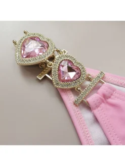 Rhinestone Halter Neck Backless Bikinis Sets -Bambam Clothing Shop P 20240426111523827 999