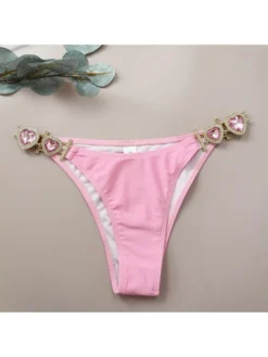 Rhinestone Halter Neck Backless Bikinis Sets -Bambam Clothing Shop P 20240426111524370 527