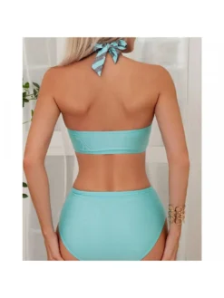 Striped Halter Neck Backless Bikinis Sets -Bambam Clothing Shop P 20240426113507345 930
