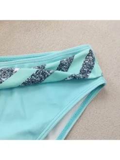 Striped Halter Neck Backless Bikinis Sets -Bambam Clothing Shop P 20240426113510942 289