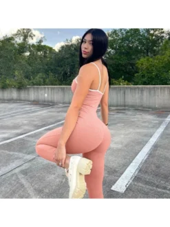 Patchwork Mid-rise Backless Skinny Jumpsuits -Bambam Clothing Shop P 20240506104514184 886