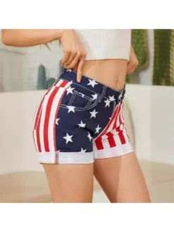 Independence Day Print Low Rise Straight Shorts -Bambam Clothing Shop P 20240506145516881 465