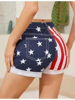 Independence Day Print Low Rise Straight Shorts -Bambam Clothing Shop P 20240506145518311 575