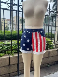 Independence Day Print Low Rise Straight Shorts -Bambam Clothing Shop P 20240506145518776 893