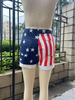 Independence Day Print Low Rise Straight Shorts -Bambam Clothing Shop P 20240506145519510 714