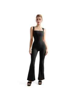 Square Neck Sleeveless Flared Jumpsuits
