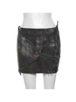 PU Zipper Patchwork Low Rise Skirts -Bambam Clothing Shop P 20240510103505227 979
