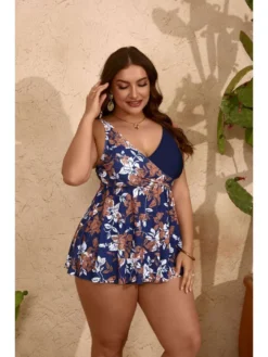 Plus Size Print High Rise Backless Bikinis Set -Bambam Clothing Shop P 20240511121503977 350