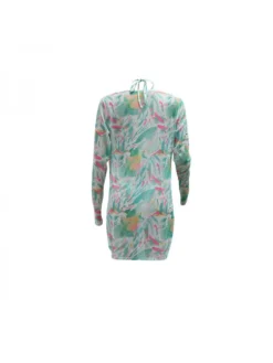 Patchwork Print Split Hem Lace-Up 3 Piece Set Bikinis -Bambam Clothing Shop P 20240520101007908 340