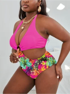 Print Halter Backless One-Pieces Swimsuit -Bambam Clothing Shop P 20240529152506787 740