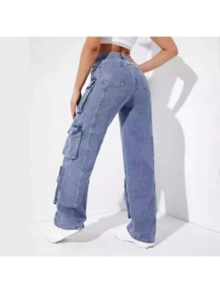 Washed High Rise Cargo Jeans -Bambam Clothing Shop P 20240603090016383 217