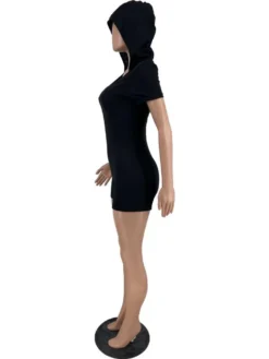 Hooded Bodycon Short Sleeve Rompers -Bambam Clothing Shop P 20240603154025080 636