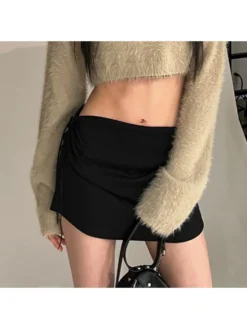 Drawstring Patchwork High Rise Skirts -Bambam Clothing Shop P 20240604083006183 813