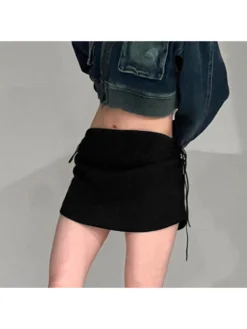 Drawstring Patchwork High Rise Skirts -Bambam Clothing Shop P 20240604083007453 227