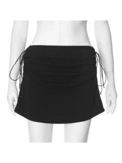 Drawstring Patchwork High Rise Skirts -Bambam Clothing Shop P 20240604083007948 377