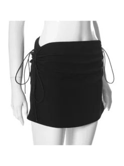 Drawstring Patchwork High Rise Skirts -Bambam Clothing Shop P 20240604083008453 415