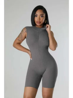 Crewneck Sleeveless Bodycon Rompers