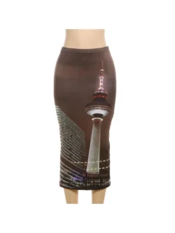 Digital Printing High Rise Bodycon Skirts -Bambam Clothing Shop P 20240604115518323 102
