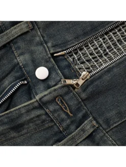 Denim Halter Lapel Backless Rompers -Bambam Clothing Shop P 20240604120022081 238