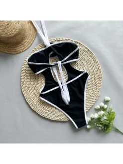 Hollow Out Halter Neck Backless One-Pieces Swimwear -Bambam Clothing Shop P 20240604145513961 224